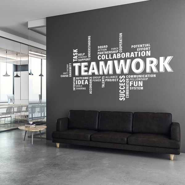 Wall Sticker Decal - Office Wall Vinyl Art Decor - Teamwork Decals Motivational Inspirational Quotes Sayings - Team Work