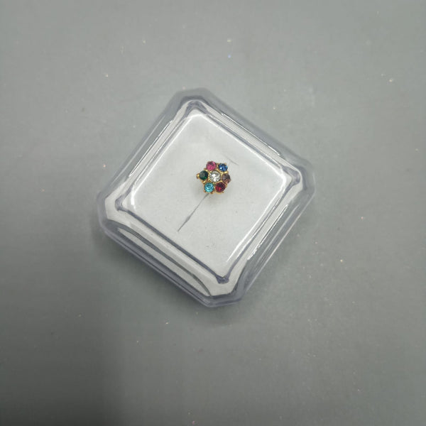 1PCS Multi Colour Stone Nose Pin High Quality Golden Plated Girl & Women
