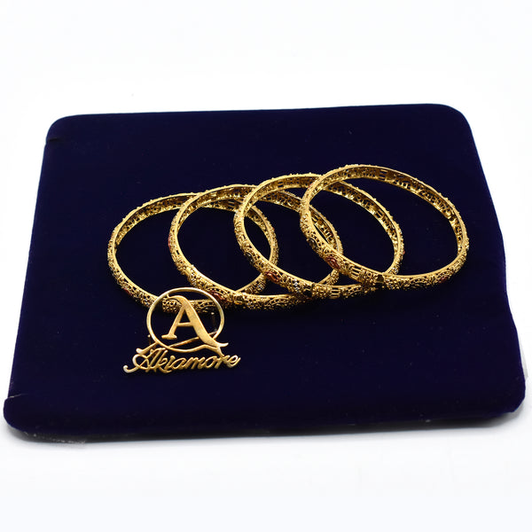 4pcs/set Fashion  Gold Color Wedding Dubai Bangles for Women Bride Bracelets /African Jewelry Bracelets gifts