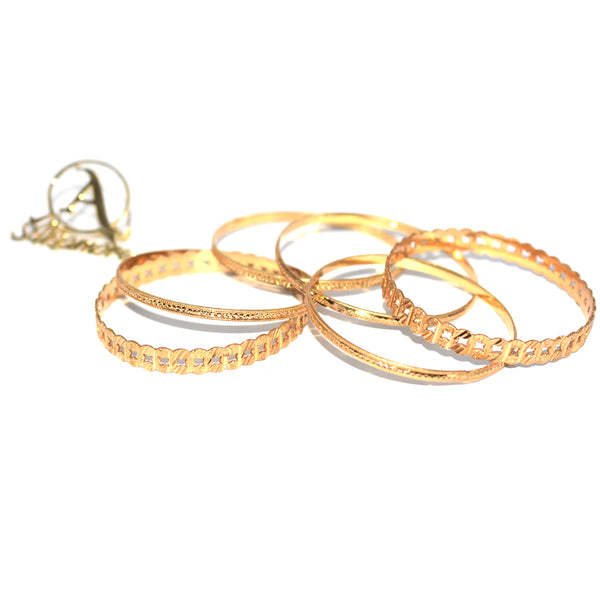 GOLD PLATED 6 PIECE BANGLES FOR WOMEN bl24gde1b-1