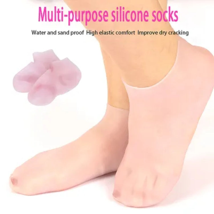 Silicone Jelly Socks Gel Moisturizing Socks Foot Care Protector Silicone Moisturizing Gel Heel Socks 1 Pair - Silicone Heel Pad Waterproof For Foot Care - Multi-Purpose Socks