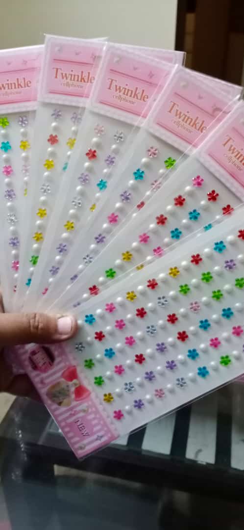 3D Face Pearl Jewels Eyeshadow Stickers  Face Body Eyebrow Diamond Nail Sticker Diamond Decoration And Hair Beats Multi Colour