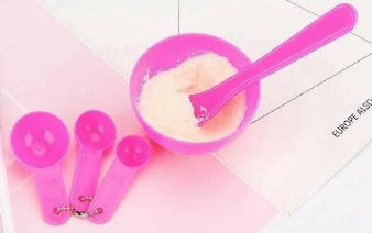 Facial Mask Bowl, Measuring spoon,Stick, Spatula,Cream Mask Brushes,Puff, Bubble bottle Professional Bleach Bowl set Facial and Brush For Women Salon And Parlor Accessories Bowl Set 6 in 1 Pack DIY Facial Mask Mixing Bowl Set