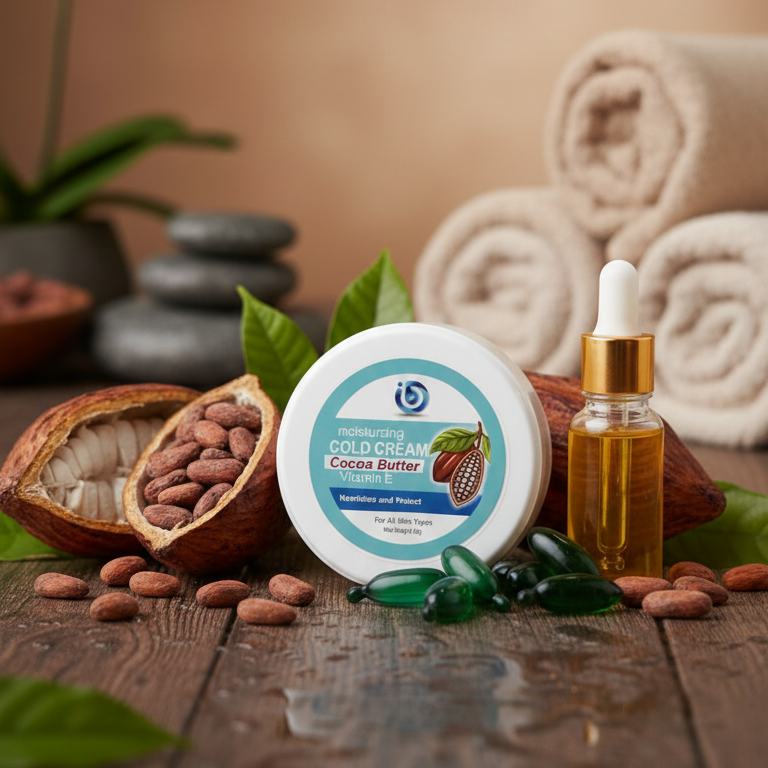 IB Moisturizing Cold Cream Cocoa Butter 200g (Original) – Deep Hydration, Nourishing Skin Softening Formula for Dry, Rough & Winter Skin | Daily Moisturizer with Cocoa Butter & Vitamin Enrichment