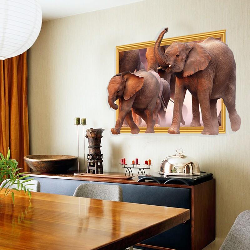 3D Elephant Wall Sticker SK9018 3D Sticker