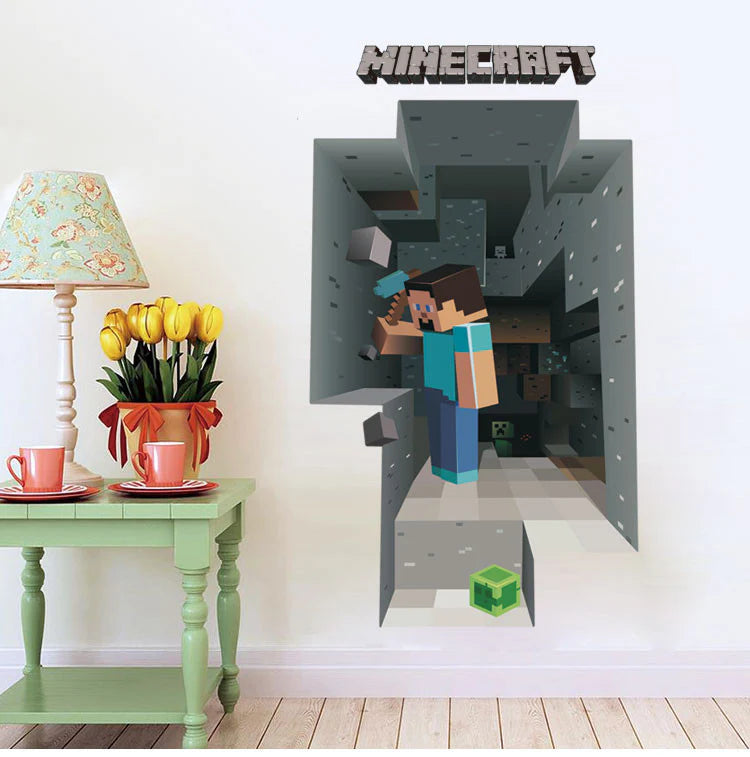 3D Minecraft Mining Wall paper size  50x70 AW6009