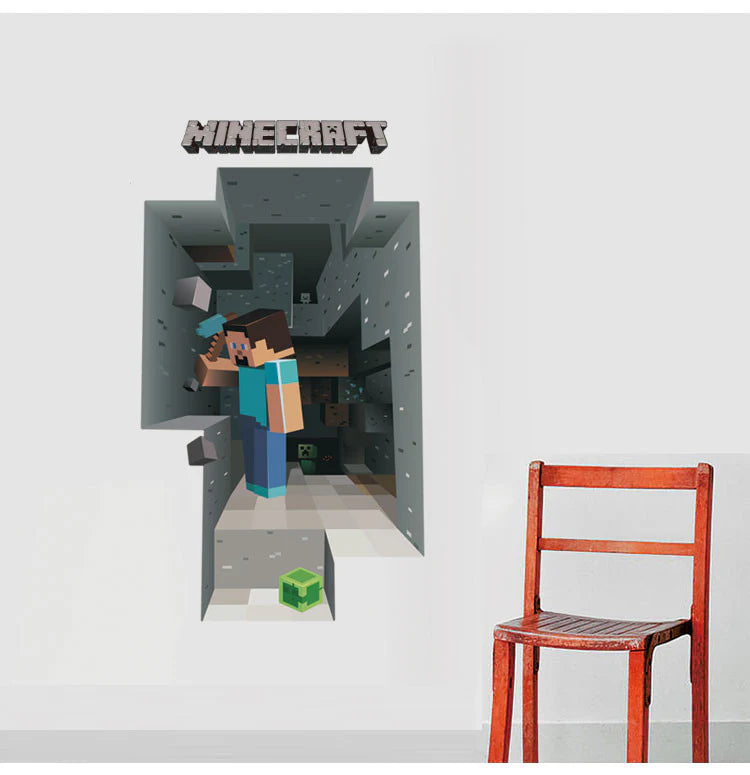 3D Minecraft Mining Wall paper size  50x70 AW6009
