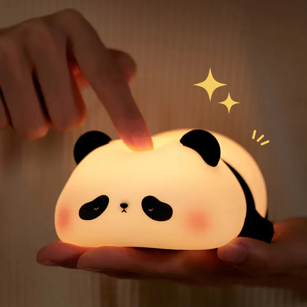 Cute Panda Night Light | Silicone Soft Lamp | Portable & Child?Safe Bedside Light Short Description