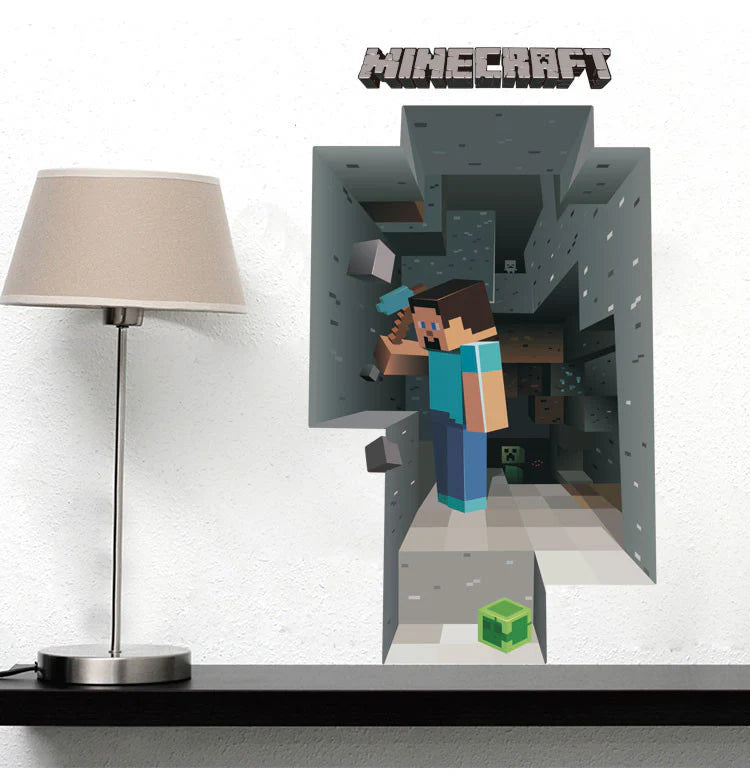 3D Minecraft Mining Wall paper size  50x70 AW6009