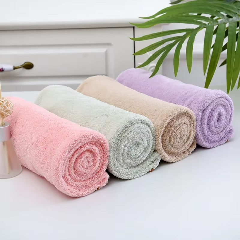 Hair Drying Towel Cap – Quick Dry, Soft & Absorbent Turban Wrap for Women | Anti-Frizz Hair Wrap Towel for Bathroom & Salon Use (Random Color)