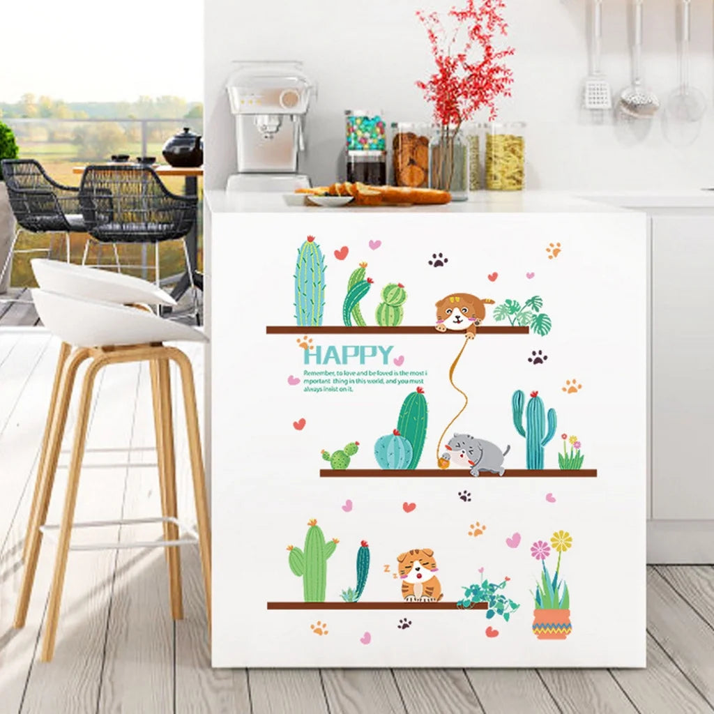Prime SHISHIan Cute Cat Theme Family Room Window Wall Mural Decorative Decal Detachable ，Disco Ball Classroom Decor size 50x70 sk7190