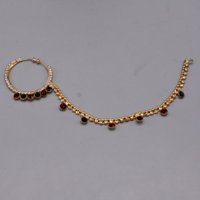 Golden nose nath for woman new design