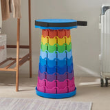 Portable Rainbow Telescopic Stool – Lightweight Collapsible Folding Seat for Camping, Fishing, Hiking & Outdoor Activities – Adjustable Height