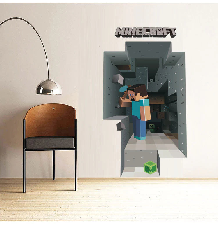 3D Minecraft Mining Wall paper size  50x70 AW6009