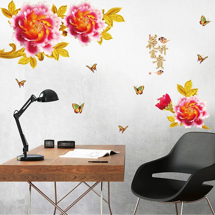 SK9334 Dahlia Flower Wall Decal size 60x90