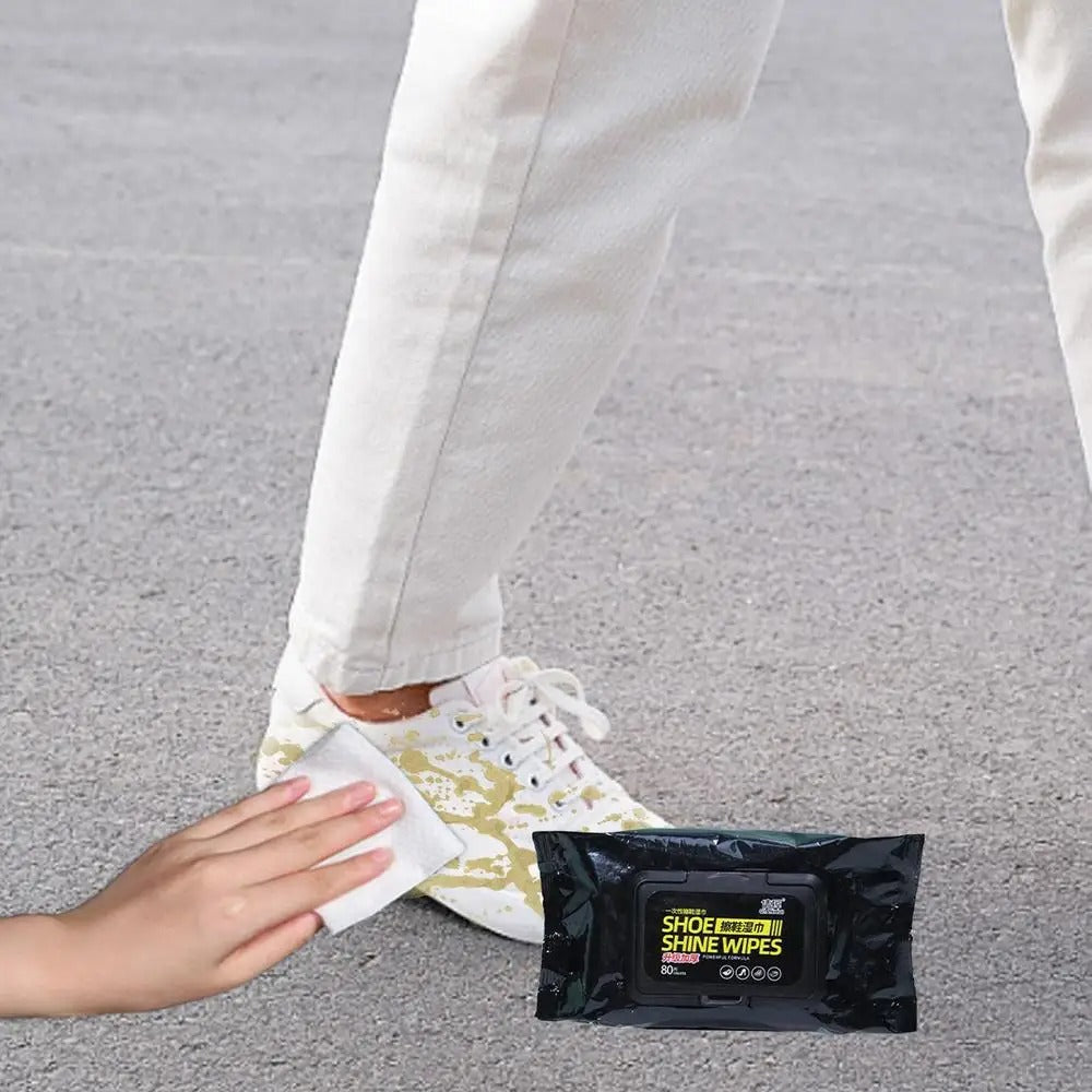 Shoe Wipes | 80 Pcs Instant Cleaner | Quick Dirt & Stain Removal | Shoe Cleaning Kit