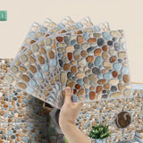 Waterdichte Tegels Steen Behang Stickers Badkamer Keuken Muur Trim Line Plint Grens 3d Zelfklevende Mozaïek Sticker J731 Wall Tiles 8"x8" (6 Sheets) JM731