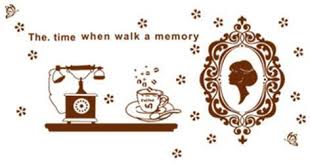 JAAMSO ROYALS Telephone set Coffee Cup Mirror Photo Frame ' Wall StickerAy6033