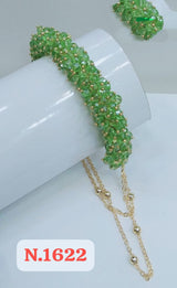 Adjustable New Design Gold Plated Stainless Steel Handcrafted Crystal Beaded StrandBracelet Women's Gifts