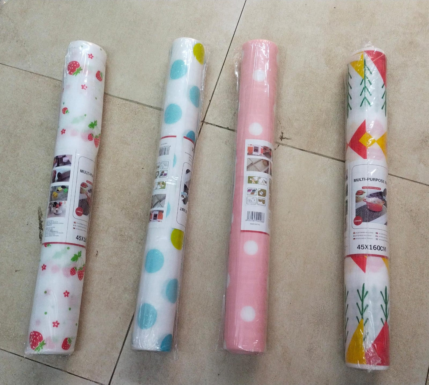Refrigerator Mats Shelf Liners Fridge Mats Drawer Table  (- size 45x160cm - multicolor/random design)
