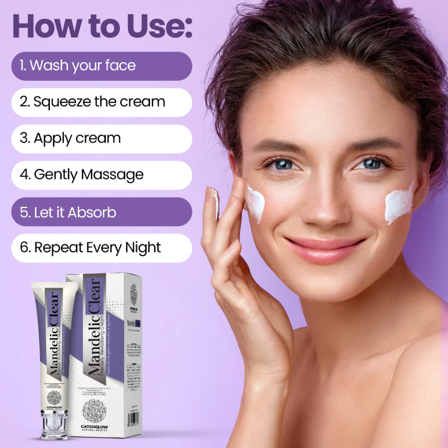 Mandelic Acid Brightening Cream | 30ml | Dark Spot Remover | Even Tone | Glass Skin Glow | Gentle Exfoliator