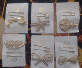 Beaded Pins And Hair Clips Set – Stylish Metal Hair Accessories Card With 3 Pcs, Random Designs For Everyday Fashion And Styling