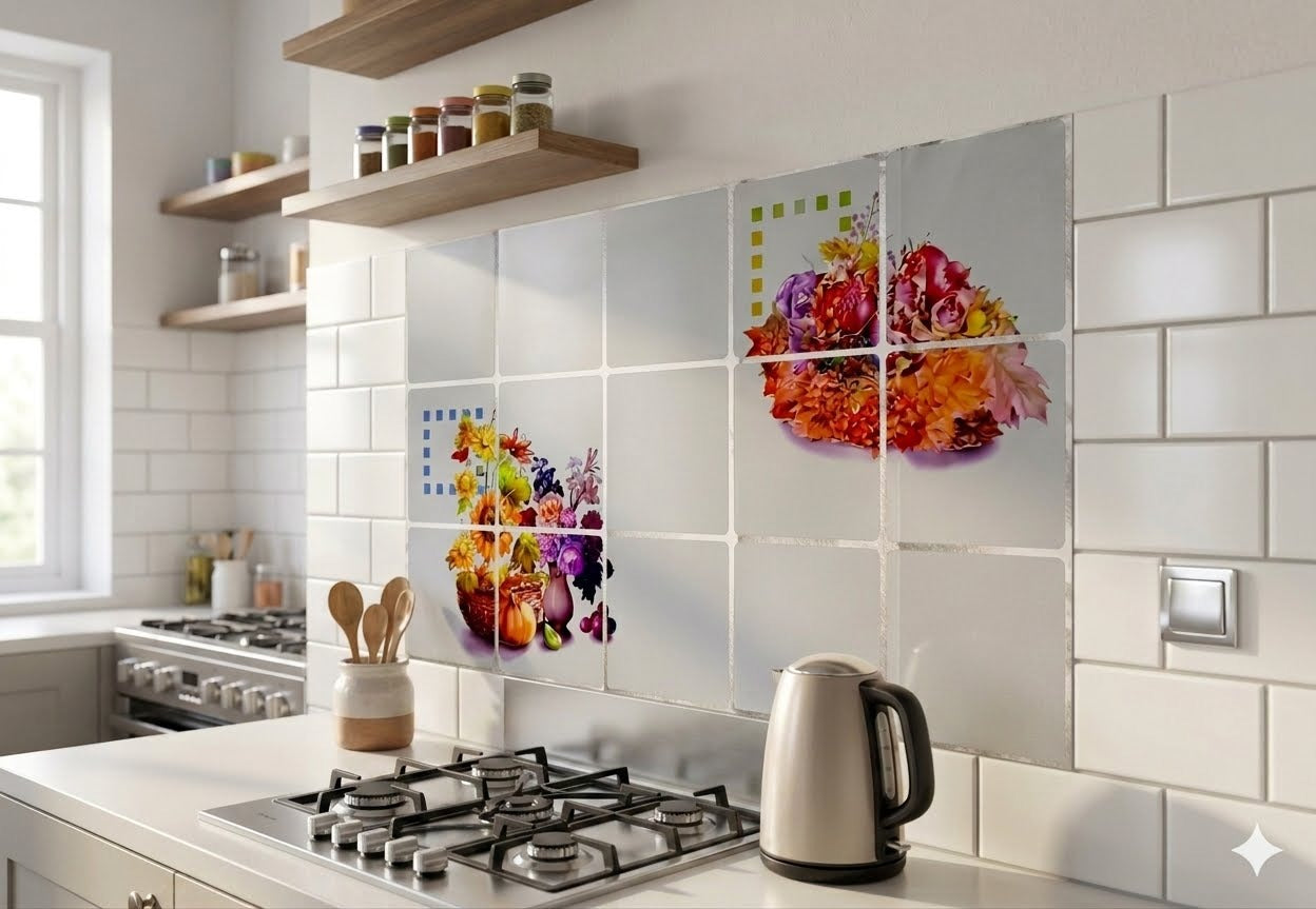 Kitchen Oil Proof Wall Sticker Heat Resistant Waterproof Self Adhesive Backsplash Cover for Kitchen Wall Protection