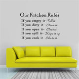 Our Kitchen Rules Cook Words Quote Wall Stickers Art Decals Home Decor NEW Room Decoration Accessories Kitchen Wall Stickers  DZ007  Size:45*60cm