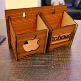 Wall Mounted Wooden Mobile Charging Holder – Phone & Charger Organizer for Home & Office