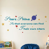 Stars Shine" Kids' Wall Decal | Celestial Nursery Wall Art size 15x25 nc1034 4 peace