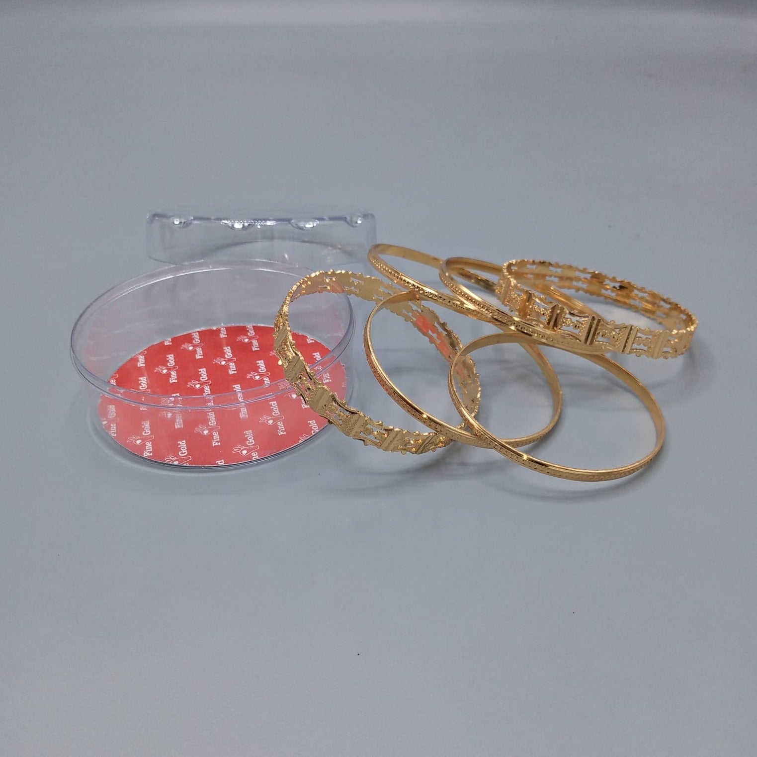 Set Of 6 - Gold Plated Bangles - Golden bl24gde4a-5