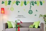 Wall Sticker Dream's Garden 60 x 90cm Wallpaper Sticker Rental OK Peel and Stick DIY Home Decor Interior Tree Bird Bird Cage Leaves Natural Scenery Landscape Living Room Spring Summer Free Shipping size 120x60cm  lc205