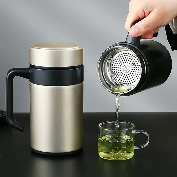 355ML Stainless Steel Coffee Cup – Double Wall Insulated, Leak-Proof, Reusable & Eco-Friendly Travel Mug for Hot & Cold Drinks (Random Color)