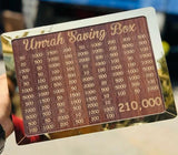Umrah Saving Box - Box For Umrah Saving | Umrah Saving Box Wooden Money Box for Umrah - 210,000