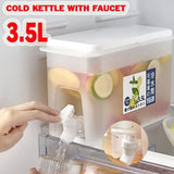 3.5Ltr Cooler Water Bottle Container For Kitchen SPACE-SAVING Cold Kettle with Faucet