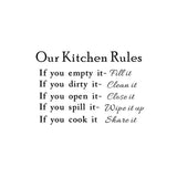 Our Kitchen Rules Cook Words Quote Wall Stickers Art Decals Home Decor NEW Room Decoration Accessories Kitchen Wall Stickers  DZ007  Size:45*60cm