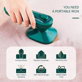 Portable Mini Steam Iron & Garment Steamer: Professional Handheld Micro-Ironing Machine for Dry & Wet Use, Rotatable Handle for Home and Travel