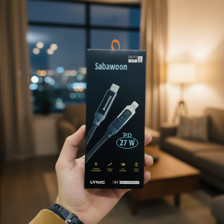 Sabawoon S125 Type?C to iPhone Cable | 100% Original | Digital Display