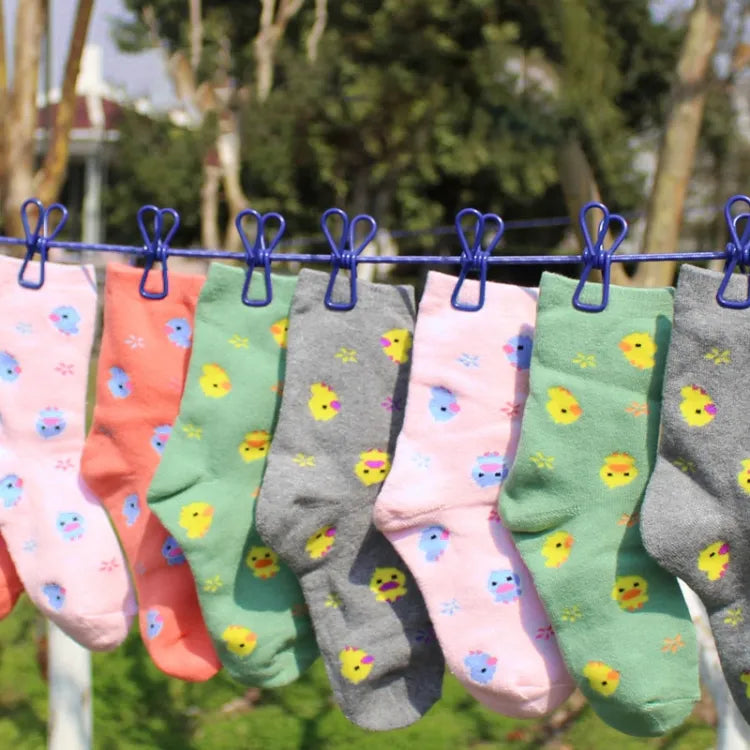 Hang 185CM Portable Clothesline With (12) Clip - Elastic, Windproof   Eco-Friendly for Travel  Home Use |  After stretching it become 5 mtr.