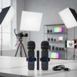 K8 Dual Wireless Lavalier Microphone for iPhone & Android, Plug-and-Play Noise Reduction Mic for Vlogging, YouTube, Live Stream