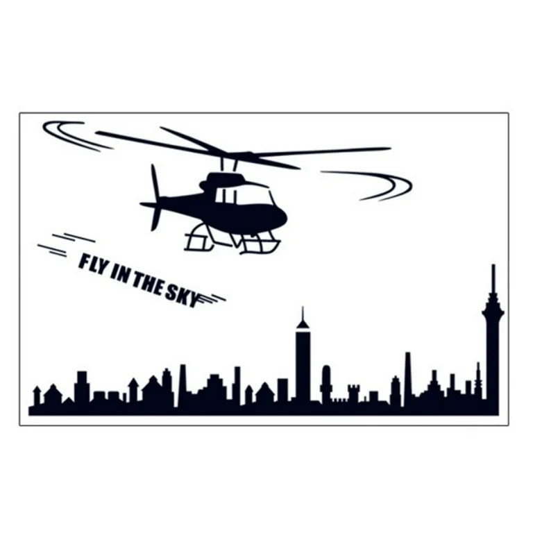Cartoon airplane wall decal for bedroom, living room, TV background, home decor size 50x70 ay7071