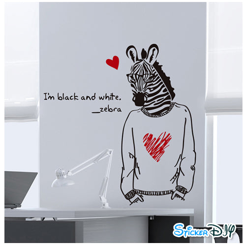 Zebra Wall Decal for Teen Bedrooms - Sheet size 60x90  dlx1134