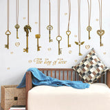 The Keys Of Love Wall Sticker SK-9115 Hanging Wall Paper PVC Removeable Wall Decor Wall Stickers size 60x90 sk9115