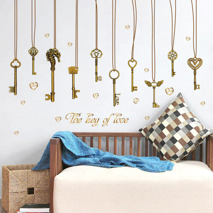 The Keys Of Love Wall Sticker SK-9115 Hanging Wall Paper PVC Removeable Wall Decor Wall Stickers size 60x90 sk9115