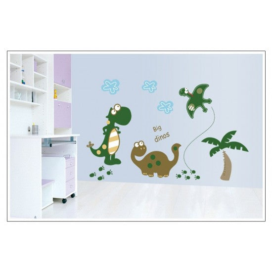 Walplus 50x70 cm Wall Stickers Large Cute Dinosaur Mural Vinyl Home Decoration DIY Décor Wallpaper Children Kids Room Gift, Multi-ColourAy7008 size45x60