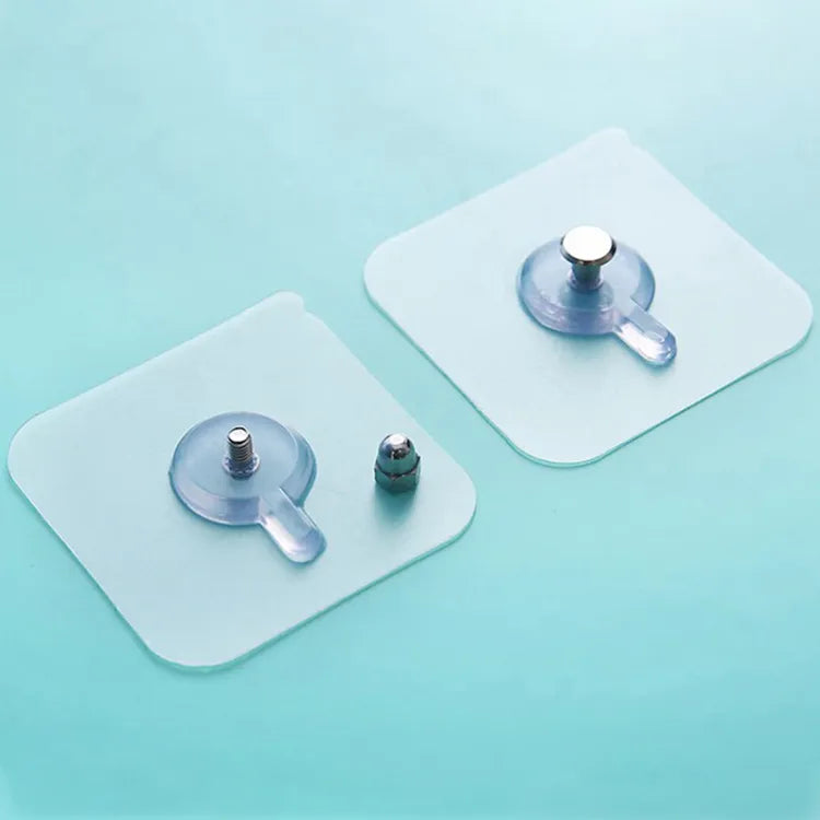 (1pcs) Adhesive Screw Sticker Hook Heavy Duty Stick on Door Nail Free Screw Non-Trace No Drilling Nail Self Waterproof Adhesive Hanging Nails Hooks Holders Multifunctional Use