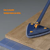 Extendable Triangle Mop 360 Twist Squeeze Window Glass Toilet Bathroom Floor Household Cleaning Ceiling Dusting (Random color)