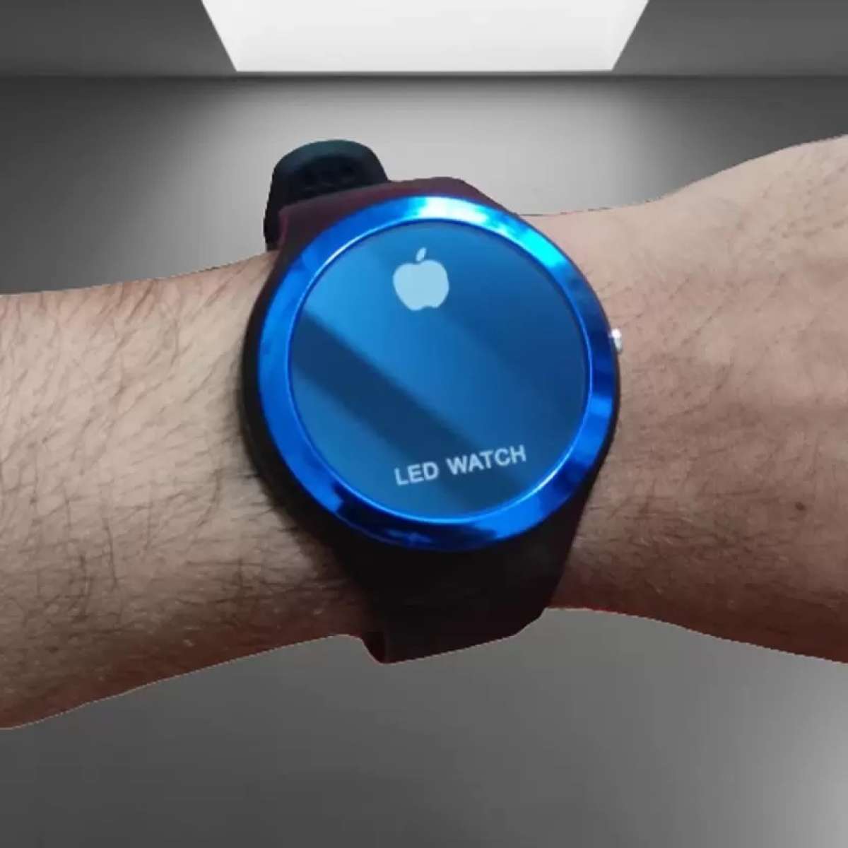 Round Shape Led Digital Watch with Apple Logo Digital Watch For Men and Women ( Random Color ) - Without Box