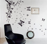 jm8062 Black Flying Butterfly Wall Stickers for Living room Bedroom Tv Sofa Background Window Glasses Home Decals Art Murals Home Decor