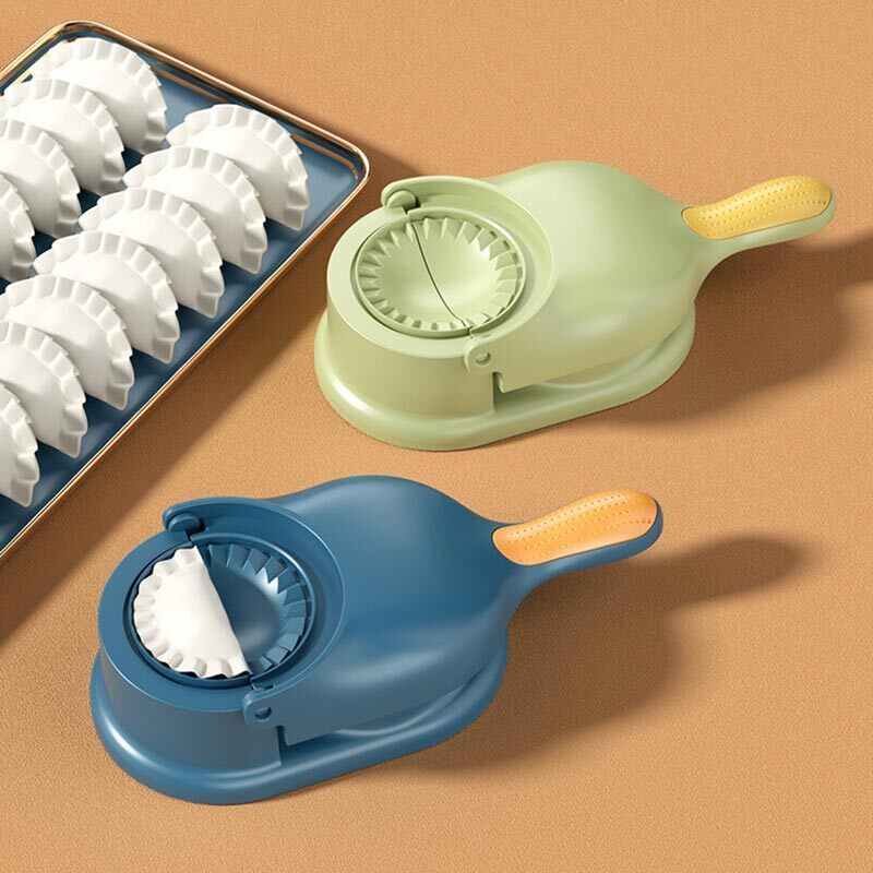 2-in-1 Dumpling Wrapper Tool Food Grade Manual Dumpling Wrapper Mold Labor-Saving Baking Pastry Home Kitchen Gadget (Random Color)without box